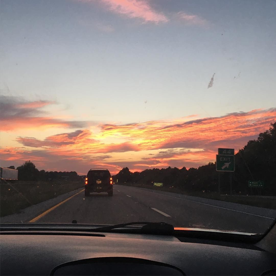 sunset road trip