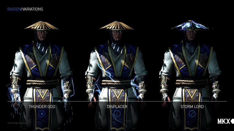 Οι τρεις παραλλαγές του Raiden.