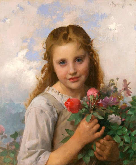 Petite fille au bouquet de fleurs Petite fille au bouquet de fleurs