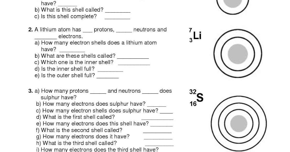 Atomic Theory Worksheet - worksheet