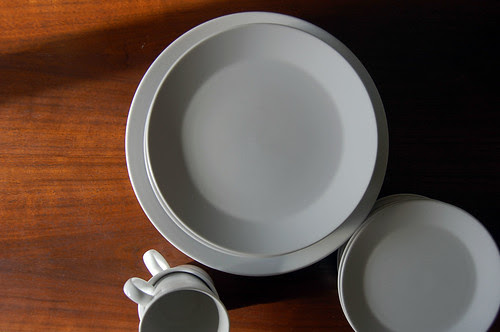 white plates