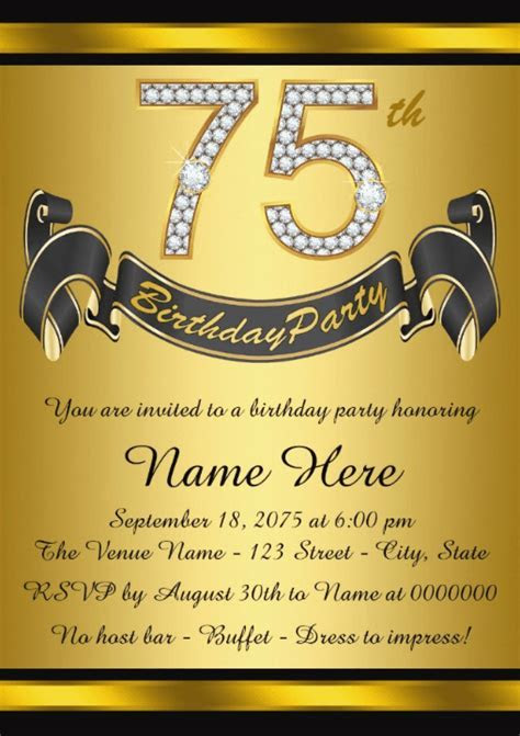 The Best 75th Birthday Invitations and Party Invitation The Best 75th Birthday Invitations and Party Invitation