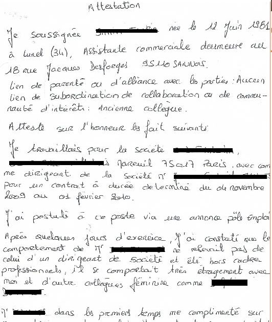 Lettre Harcelement Au Travail  Lettre de Signalement de Harcèlement