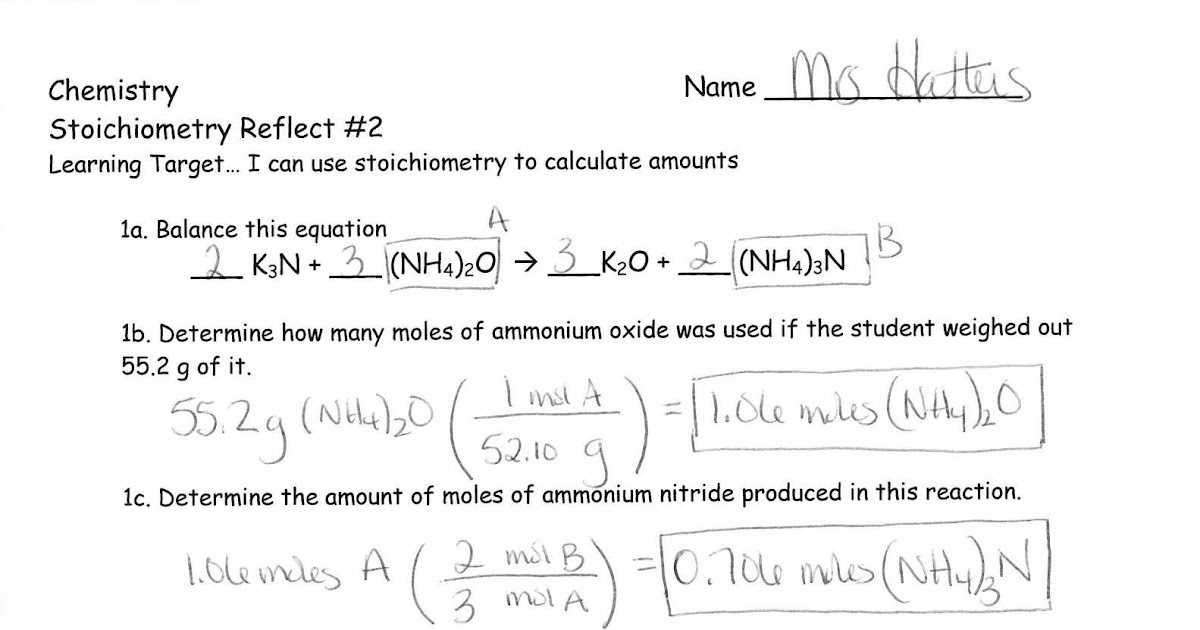 stoichiometry-practice-worksheet-1-answers