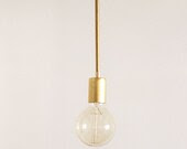 Brass Hanging Light, Vintage Modern Industrial Pendant Light - Globe - thevintagevoguestory Brass Hanging Light, Vintage Modern Industrial Pendant Light - Globe - thevintagevoguestory