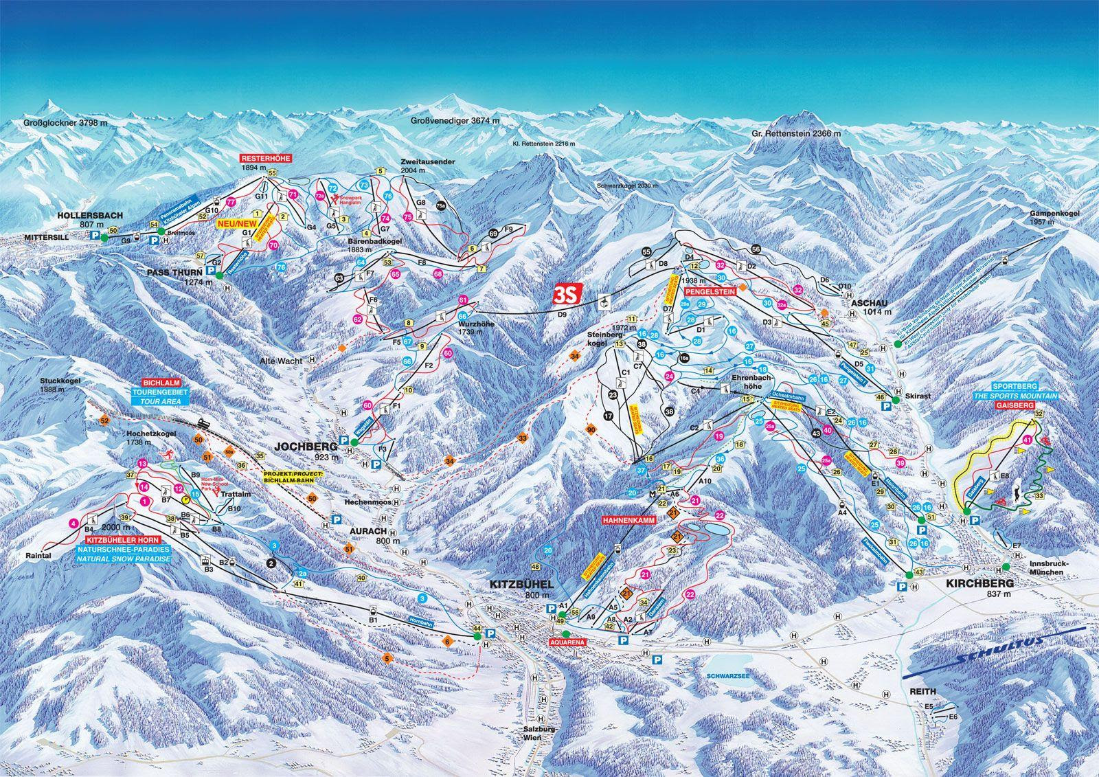 Karta över Skidorter I österrike – Karta 2020