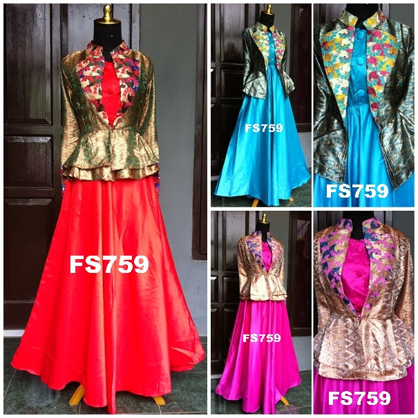 Model Baju Gamis Muslim Kombinasi Songket Terbaru Model Baju Gamis Muslim Kombinasi Songket Terbaru