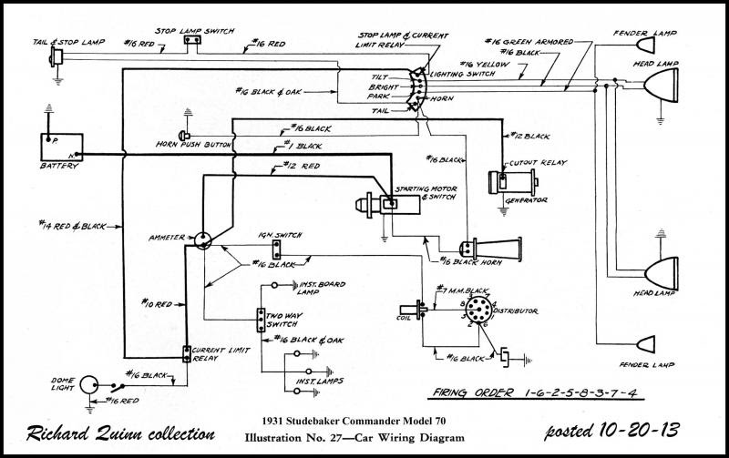 Studebaker Wiring Diagram / 1951 51 1952 52 Studebaker Full Color