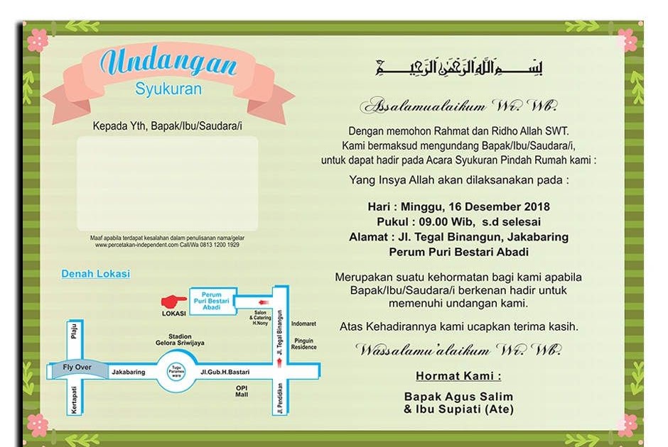 Dota 2 List Undangan Tasyakuran Rumah Baru
