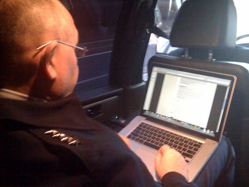 Blogging between meetings in the car.