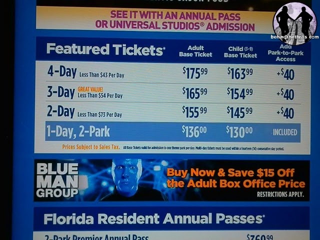 how much are tickets to universal studios hollywood