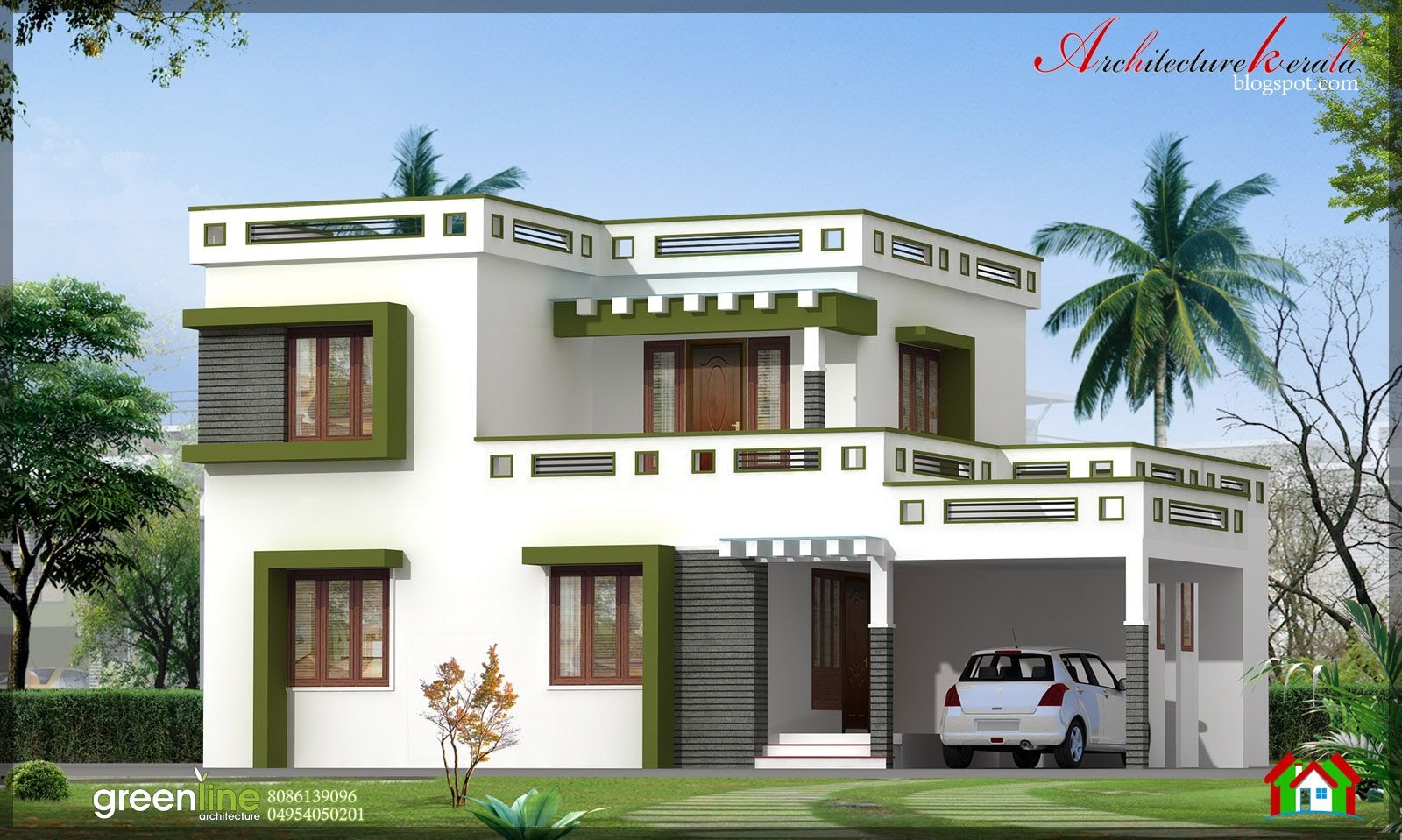 kerala house plan photos and its elevations, contemporary style