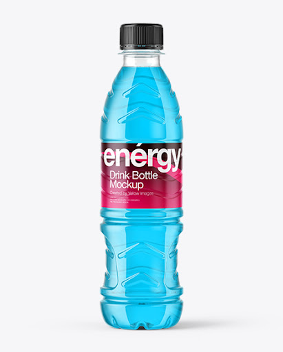 Download Clear Energy Drink Bottle Mockup PSD Template