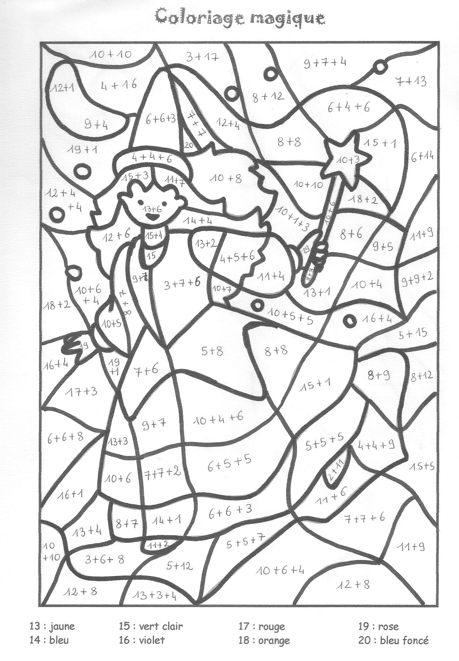 Coloriage204: coloriage magique soustraction ce1