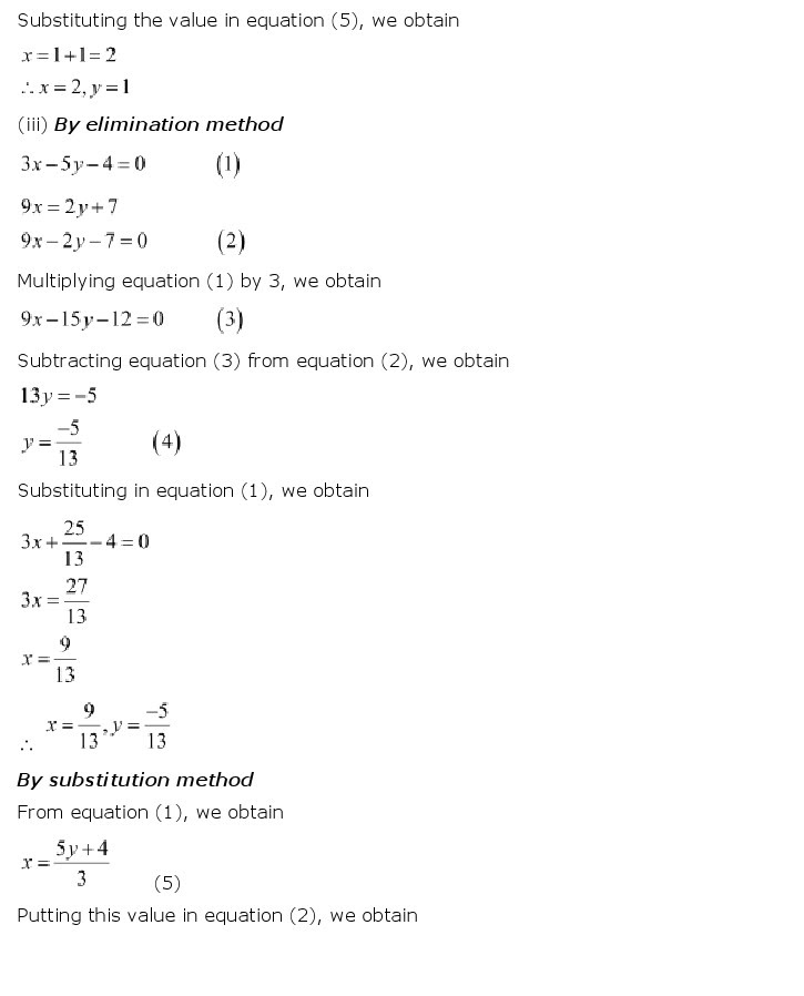 NCERT Solutions for Class 10th Maths Chapter 3 – Pair of Linear Equations in Two Variables