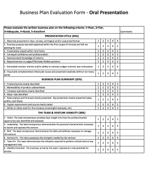 rubrics for business plan paper evaluation brainly