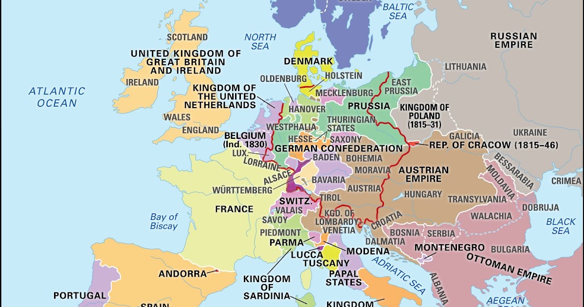 Map Of Europe After The Congress Of Vienna | map of interstate