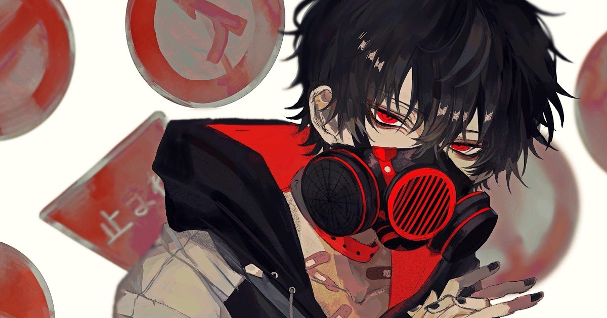 Anime Man With Black Hair And Red Eyes - bmp-meta