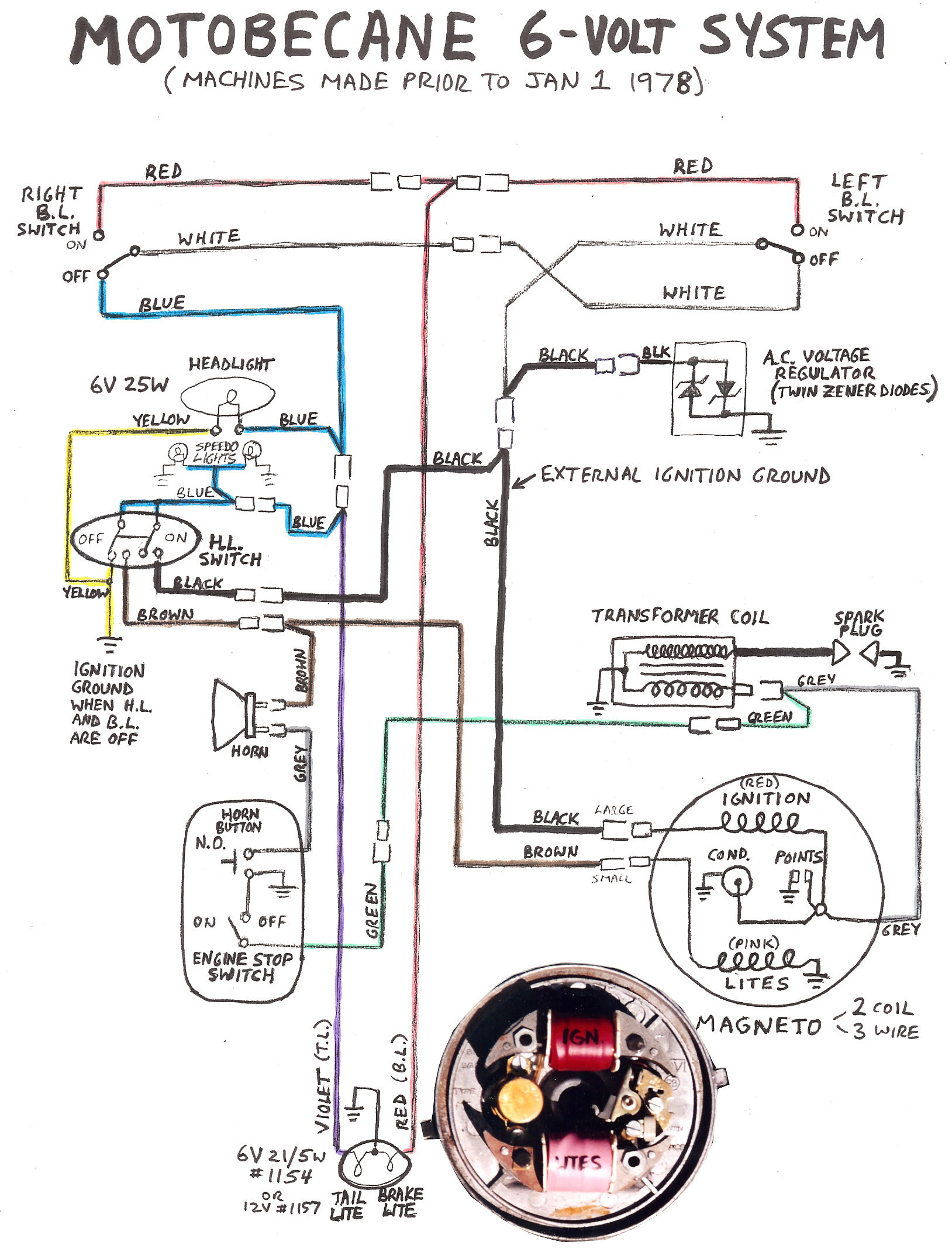 Moped Ignition Wiring Diagram / 1977 Dempsey Moped Lighting and