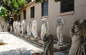 Headless statues in the Museum of ancient Corinth.