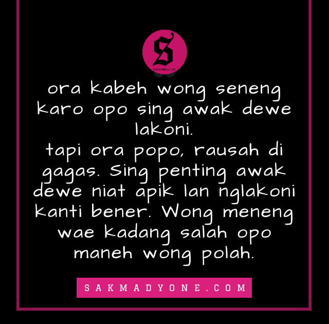 Kata Kata Bijak Bahasa Jawa Lucu - Belajar Santuy