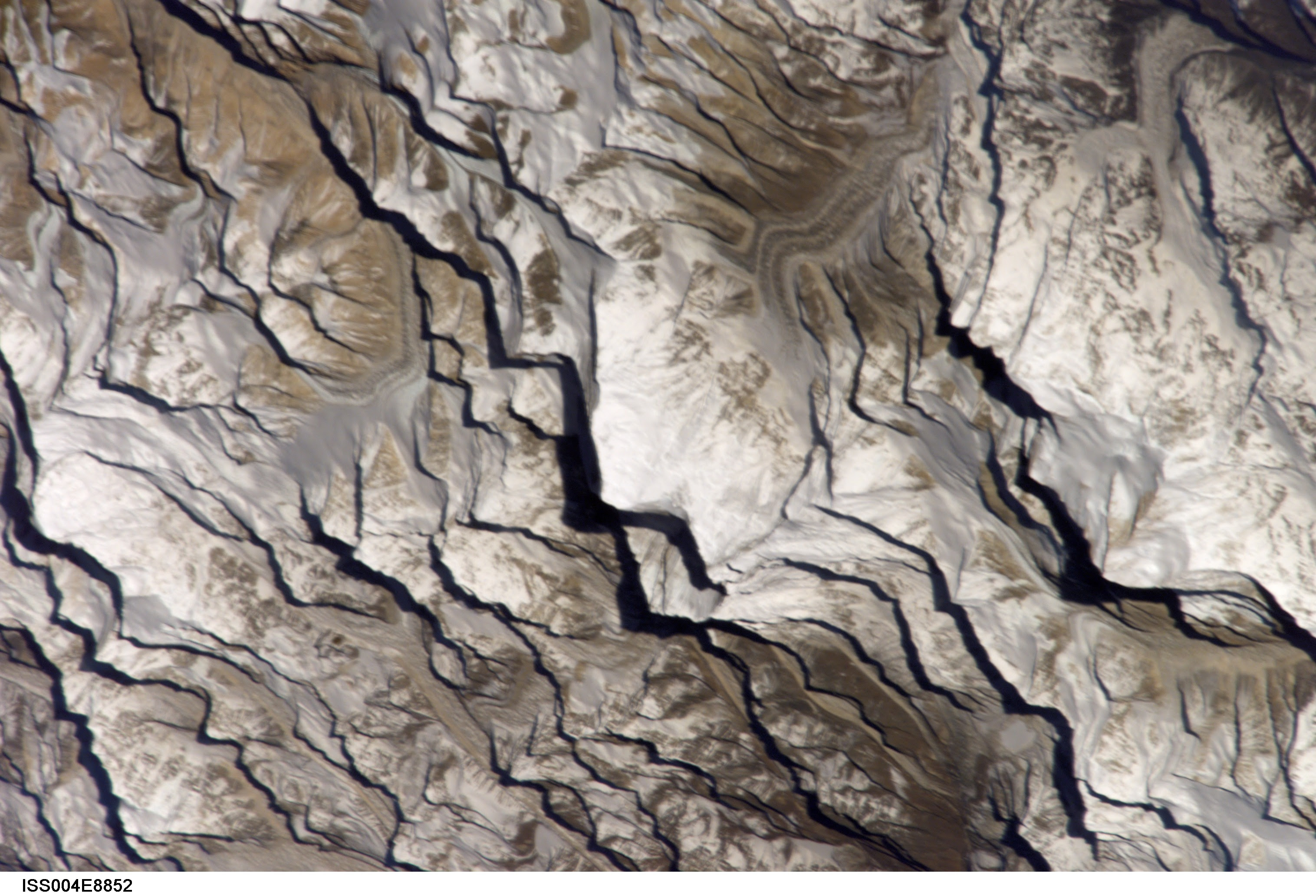 A Chain of Mountains from Space Satellite