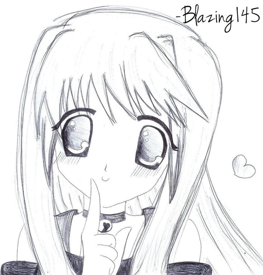 Cute Anime Girl Easy Sketch gambar ke 15