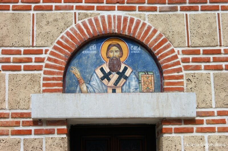 Фреска с изображением  Св.Савы над входом