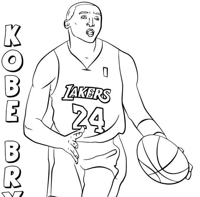 Nba Basketball Coloring Kobe Bryant Coloring Pages - Coloring and Drawing