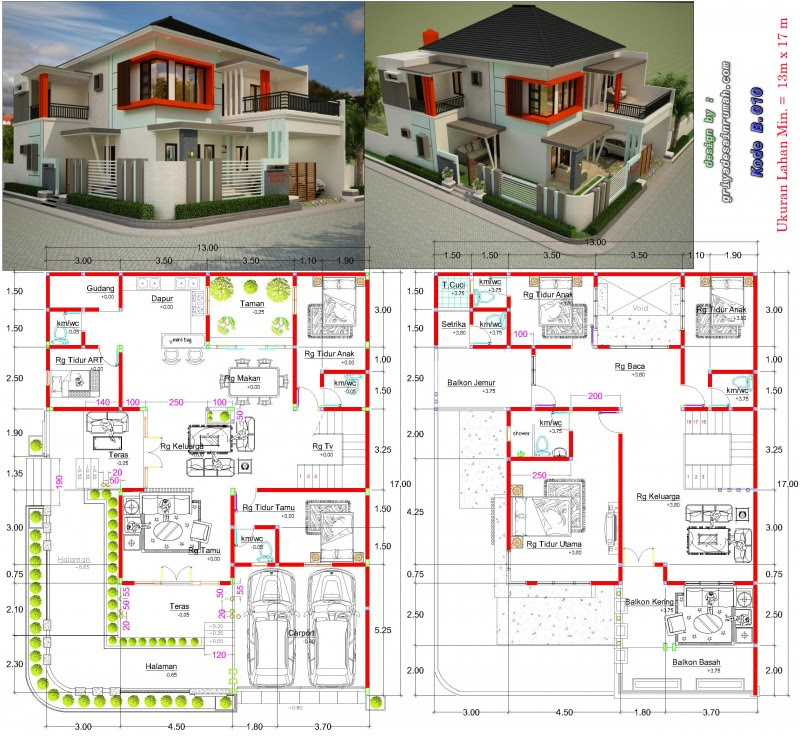 Rumah Mewah 2 Lantai Hook Ukuran 13 x 17 Meter Jasa Rumah Mewah 2 Lantai Hook Ukuran 13 x 17 Meter Jasa