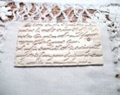 French poem white clay  Handstamped  gift tag by katecreativesalvage