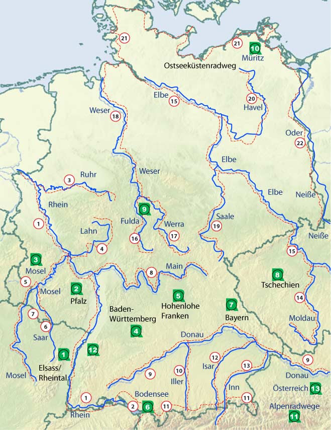 Radwege Deutschland Karte | Karte