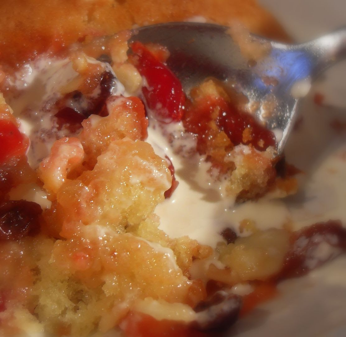 Cranberry, Mincemeat and Almond Eve's Pudding