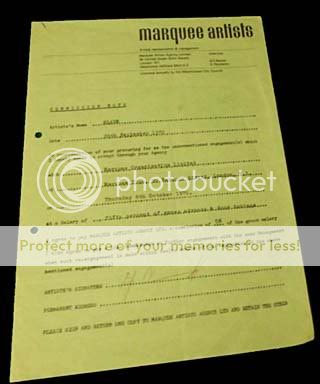 28th September, Marquee commision receipt for 8th October appearance.