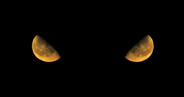 The spirit of Halloween seizing last night's moonrise!