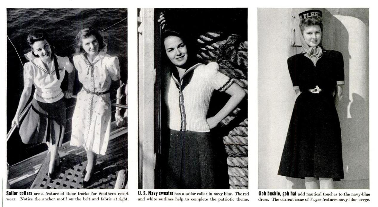 Adorable 1940s nautical fashions from Life magazine.
(more on my blog)