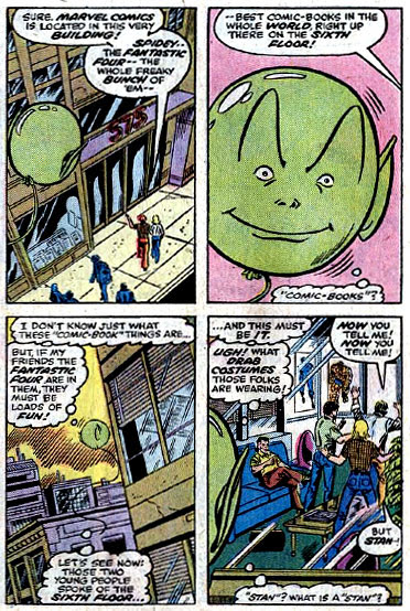 Hey, it's the Skrull version of 'The Red Balloon'! FF #176 panels