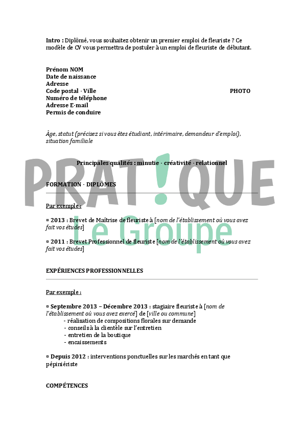 Lettre De Motivation Debutant Fleuriste  Rungon f
