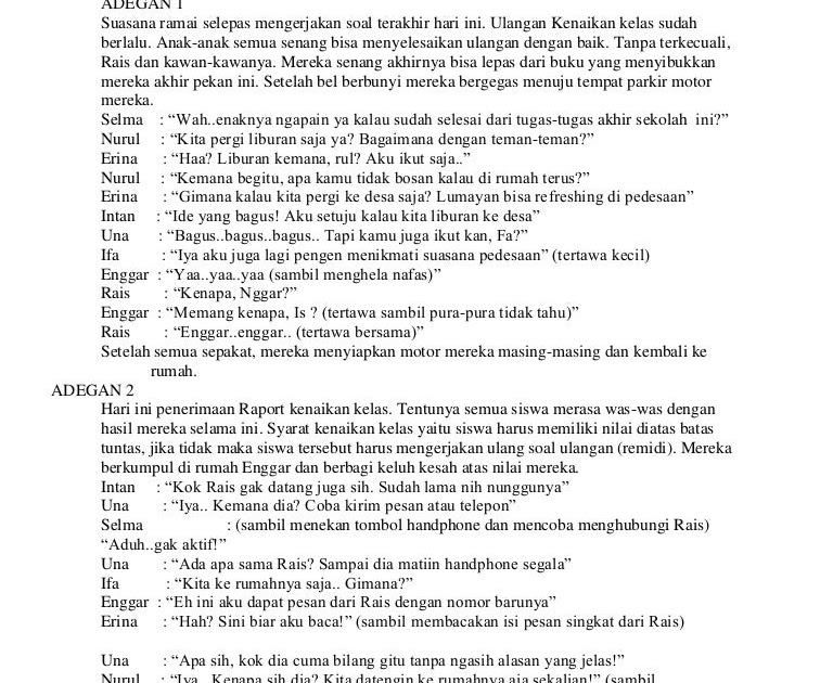 Naskah Drama 5 Orang Tentang Kenakalan Remaja