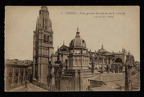 Catedral de Toledo aún con el Cimborrio antes de ser demolido en 1910