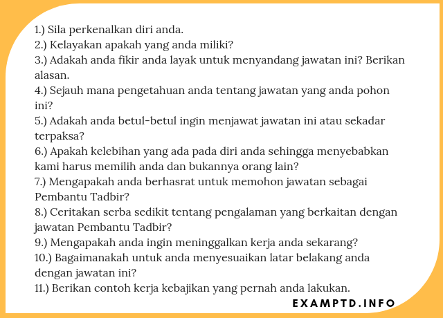 Contoh Soalan Temuduga Pegawai Imigresen Kp17 - James 