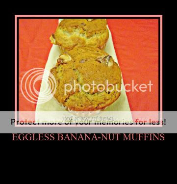 Eggless Banana Nut Muffins