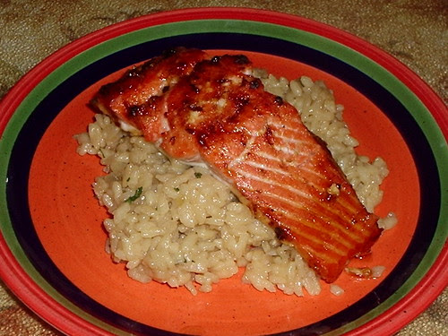 Honey Ginger Salmon w/Risotto