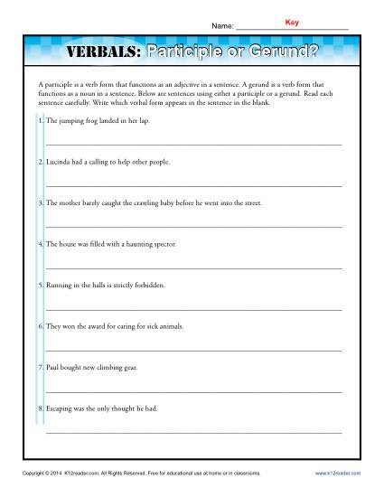 Gerund And Participle Exercises With Answers - ExerciseWalls