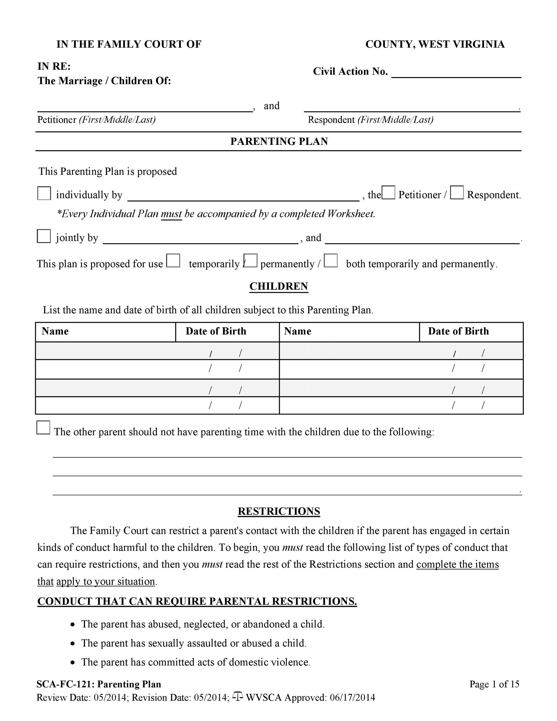Co Parenting Contract Agreement Template HQ Template Documents