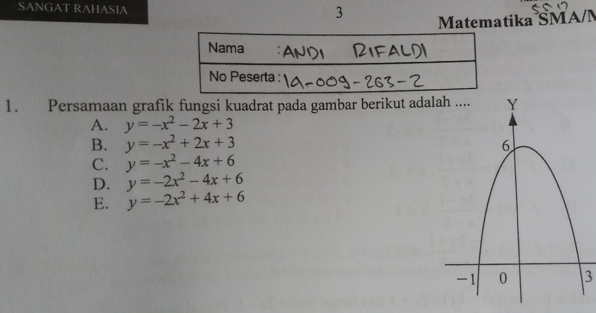 Soal Cerita Fungsi Kuadrat