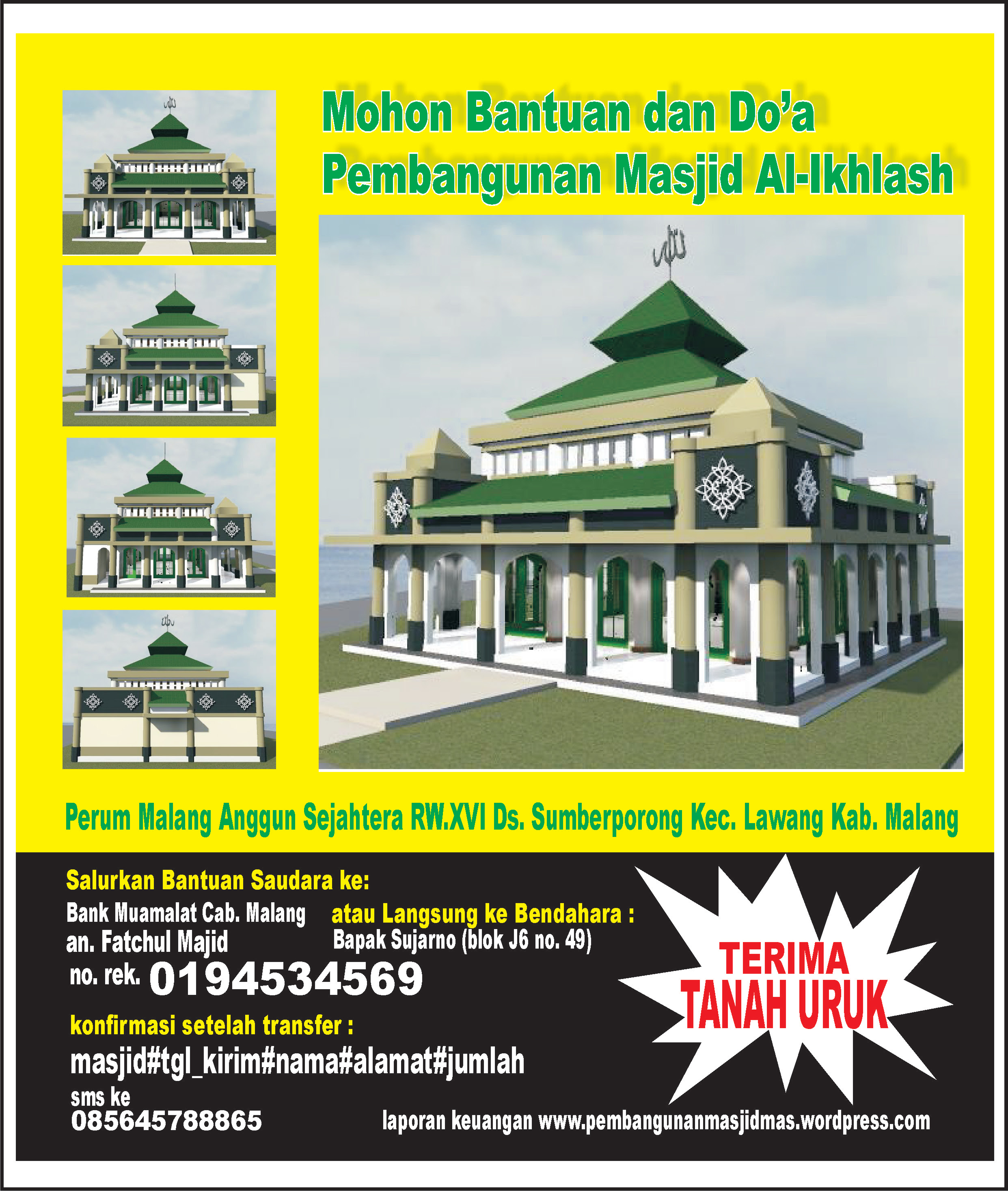 Gambar Banner Pembangunan Masjid contoh desain spanduk