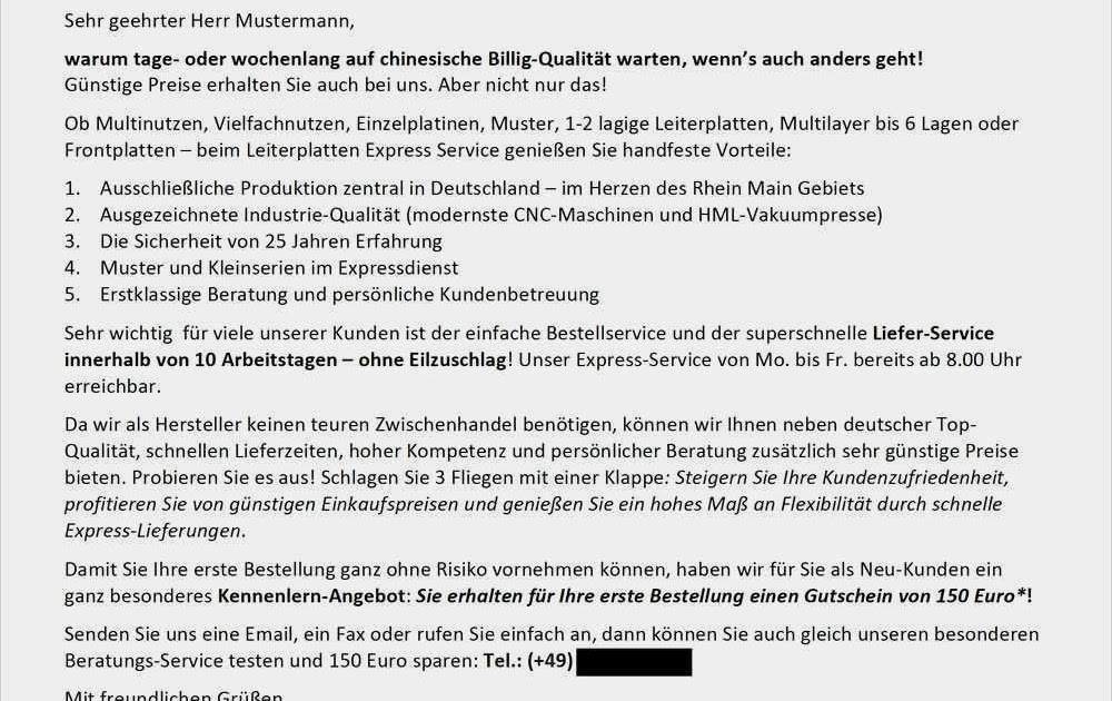 Akquise Anschreiben Neukundengewinnung Anschreiben Beispiel - Nathan