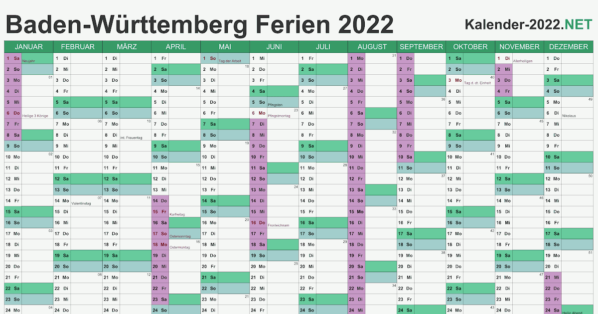 Ferien Weihnachten 2022 Baden Baden Württemberg Kalender 2022 Bw Zum Ausdrucken Ferien Baden
