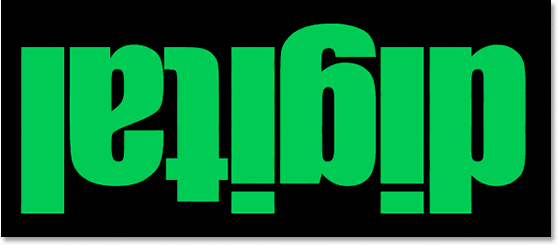 Adobe Photoshop Text Effects: The image after applying the lighter green color to the text.